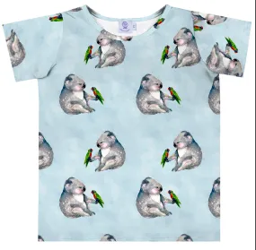 PREORDER Koala & Lorikeet Women's Short Sleeve Tee Shirt (Ships w/c 16th Sept)