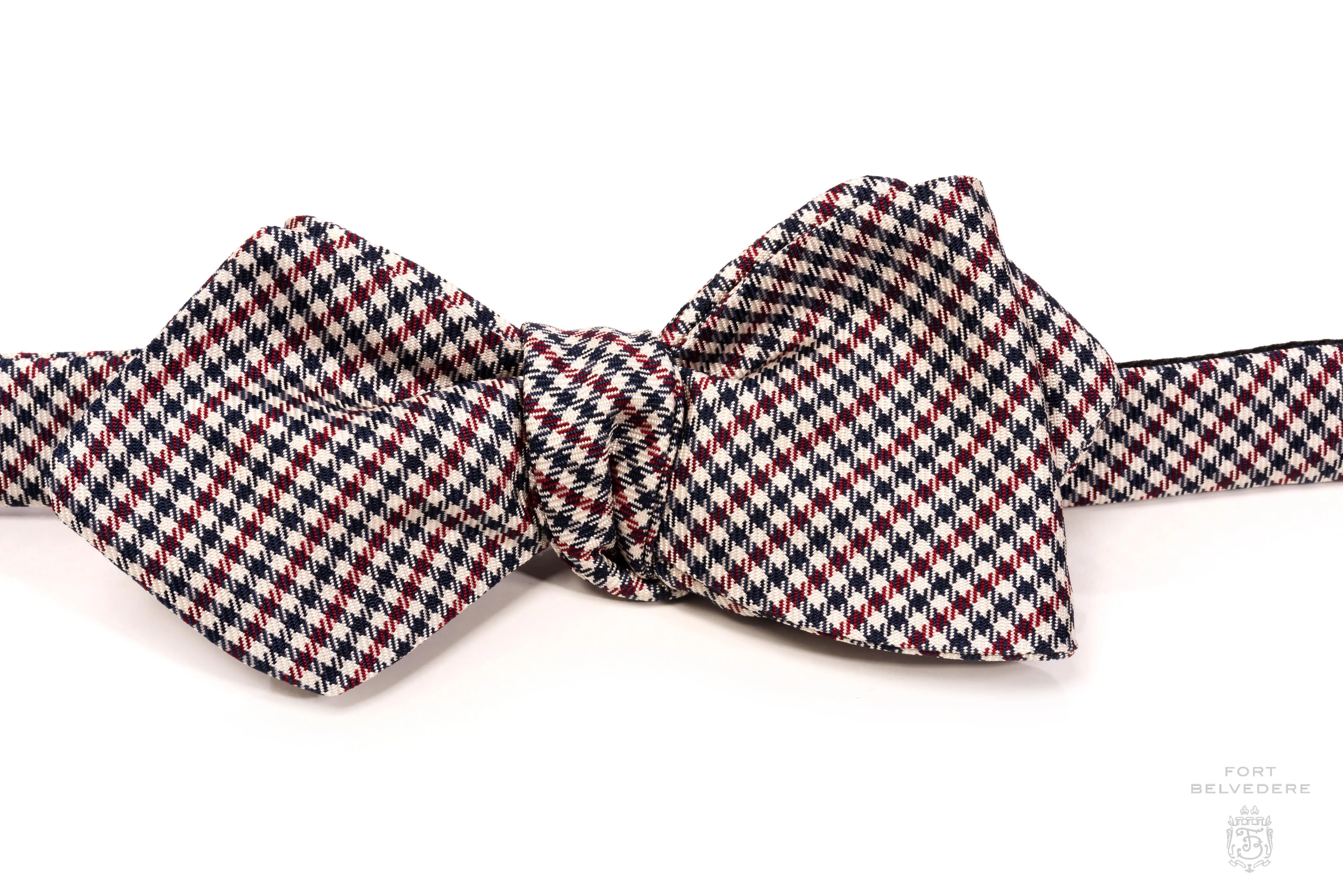 Red, White & Blue Shepherd's Check Silk Diamond Bow Tie