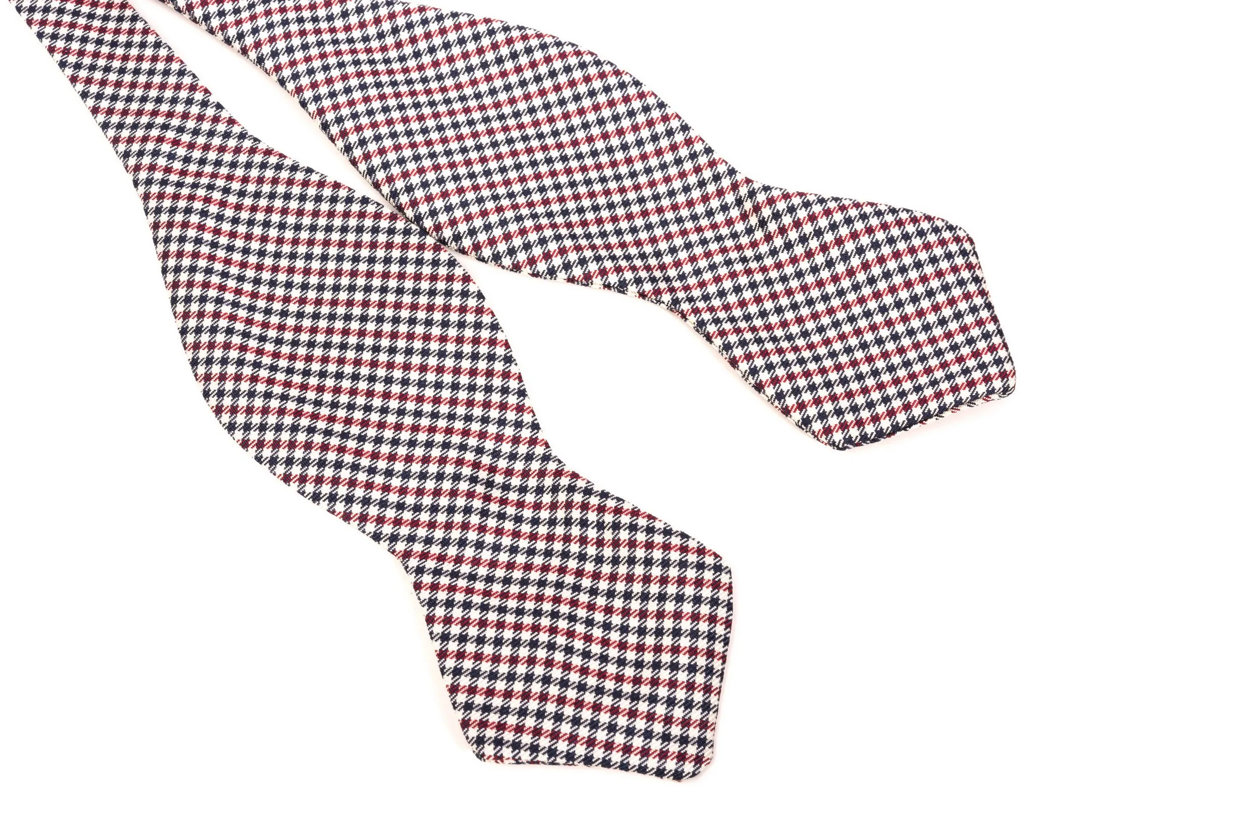 Red, White & Blue Shepherd's Check Silk Diamond Bow Tie