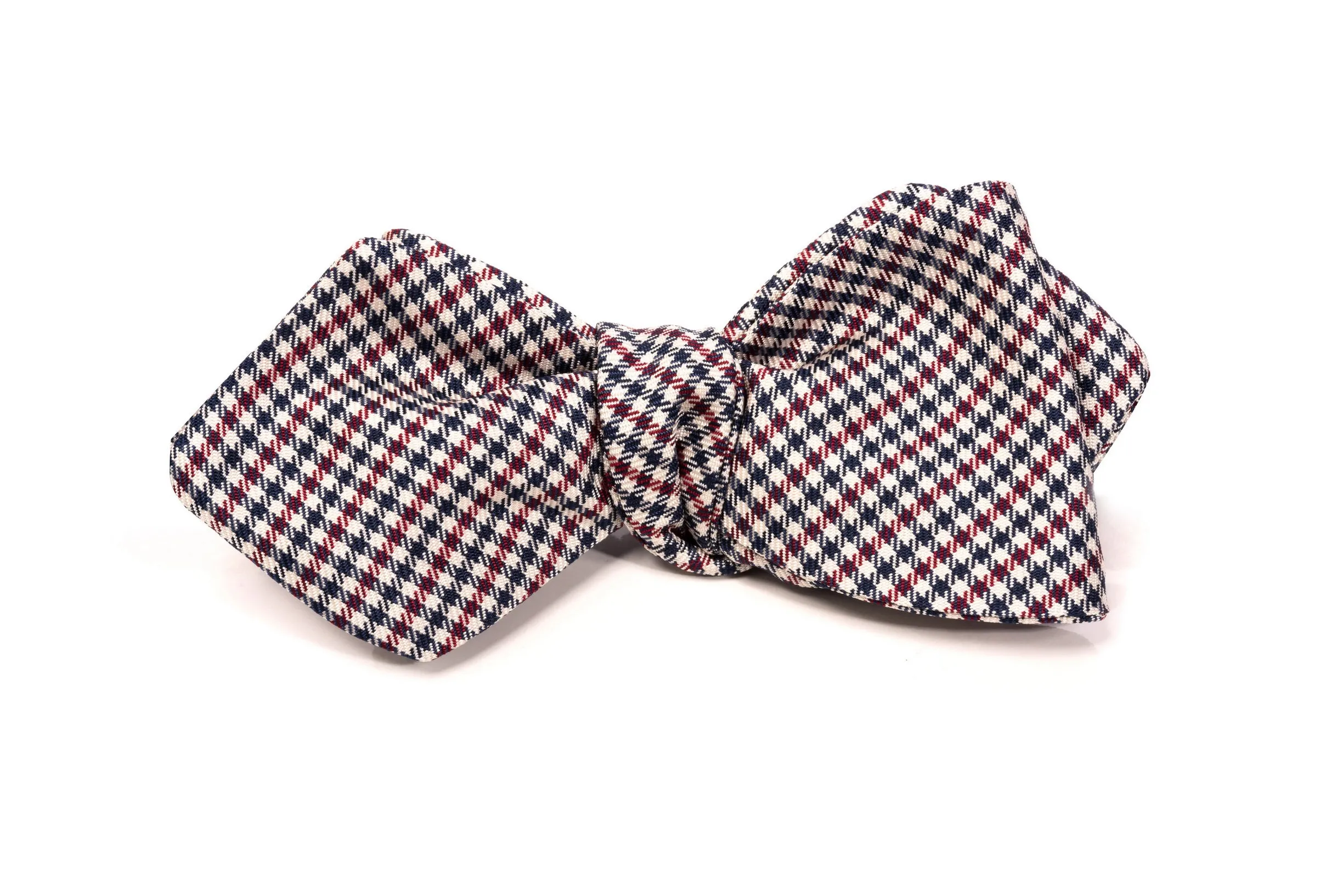 Red, White & Blue Shepherd's Check Silk Diamond Bow Tie