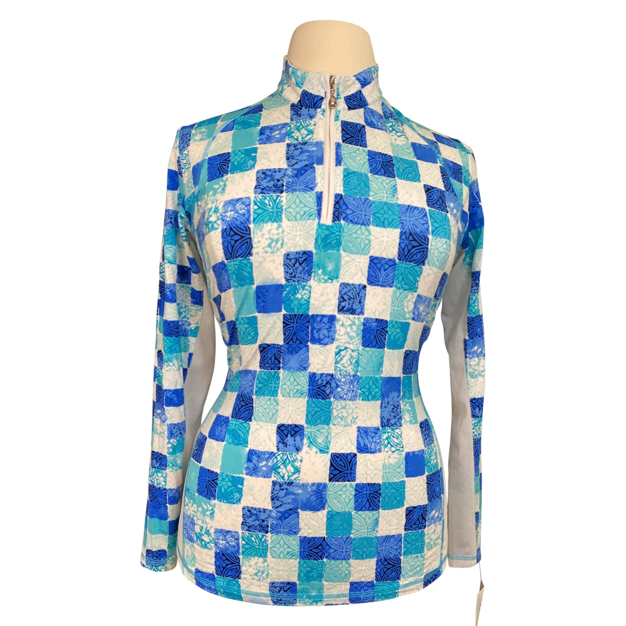 SanSoleil Sun Shirt in Aqua Art Tile - Women's XL