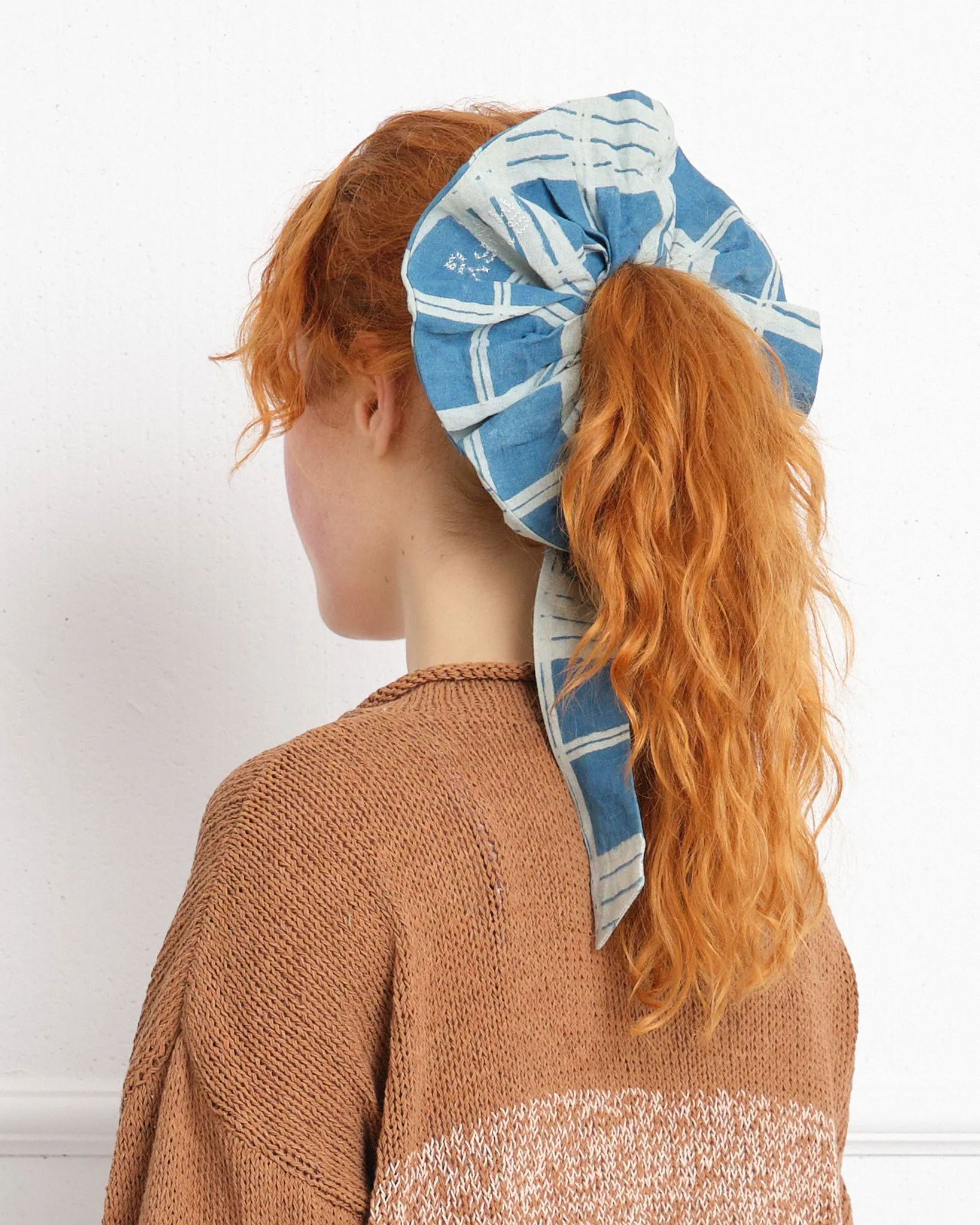 Scrunchie - Indigo Check