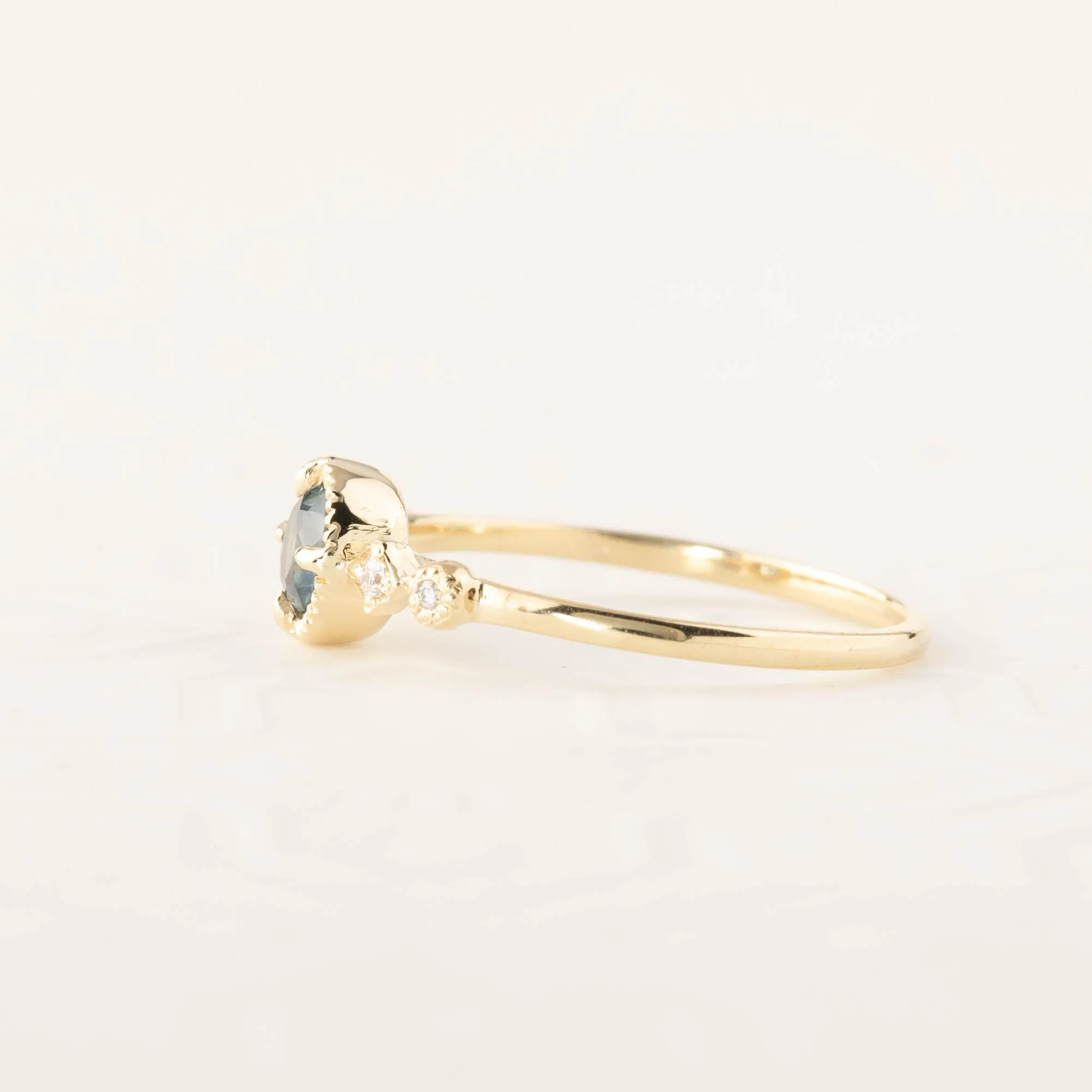 Stella Ring - 0.44ct Teal Green Montana Sapphire (One of a kind)