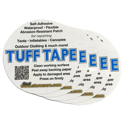 Stormsure 'TUFF Tape' Self Adhesive Waterproof Repair Patches - 5 pack 75mm