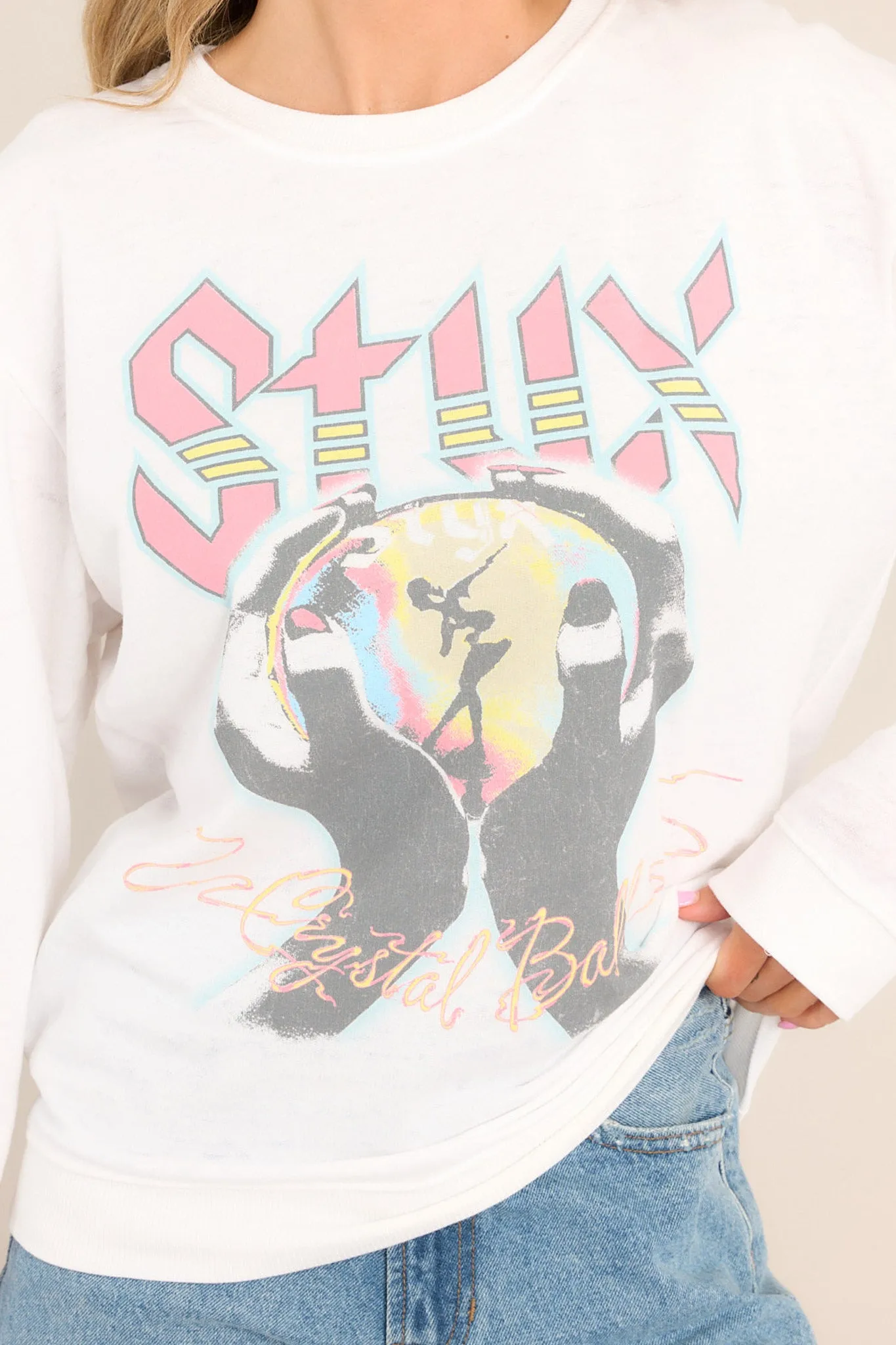 Styx Crystal Ball White Sweatshirt