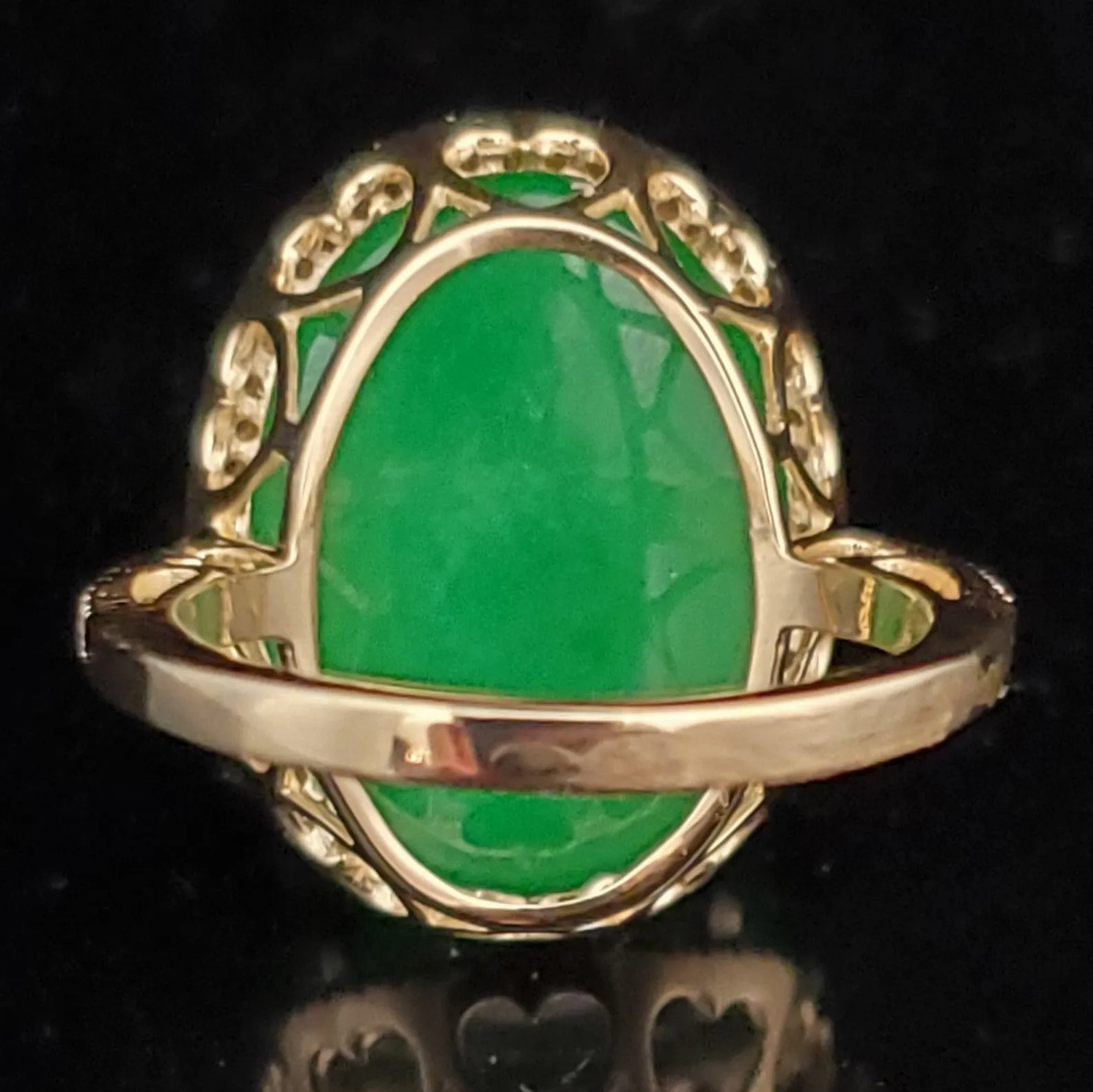 The Hampshire - Estate Jade Diamond 10k Gold Cocktail Ring