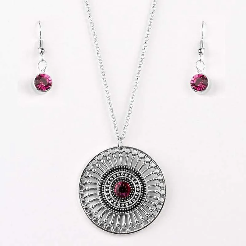 The London Eye Pink Rhinestone Necklace