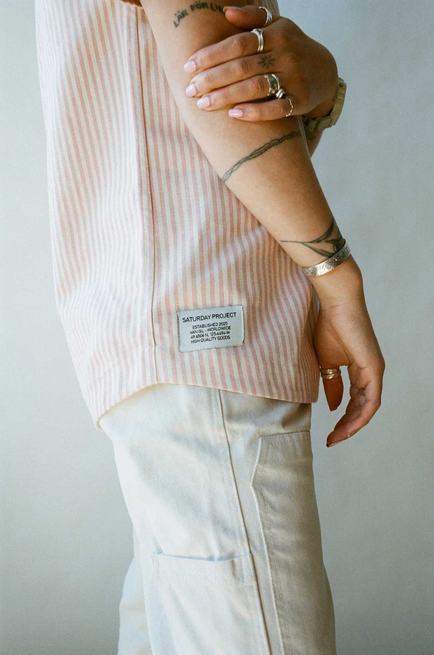 The Saturday Project - Leisure Shirt - Pink Stripe