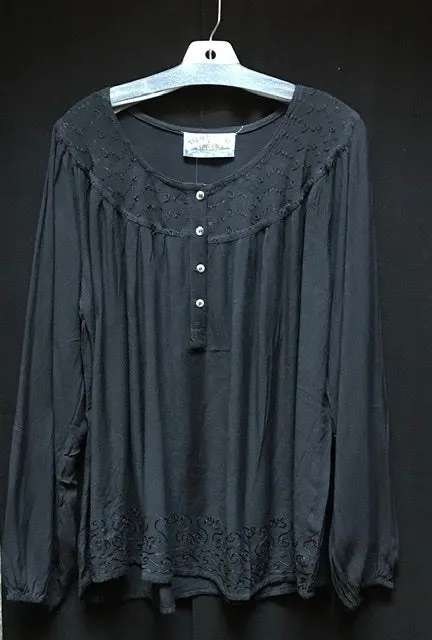 TIENDA HO 1691 EMBROIDERED RAYON OVERSIZED TOP