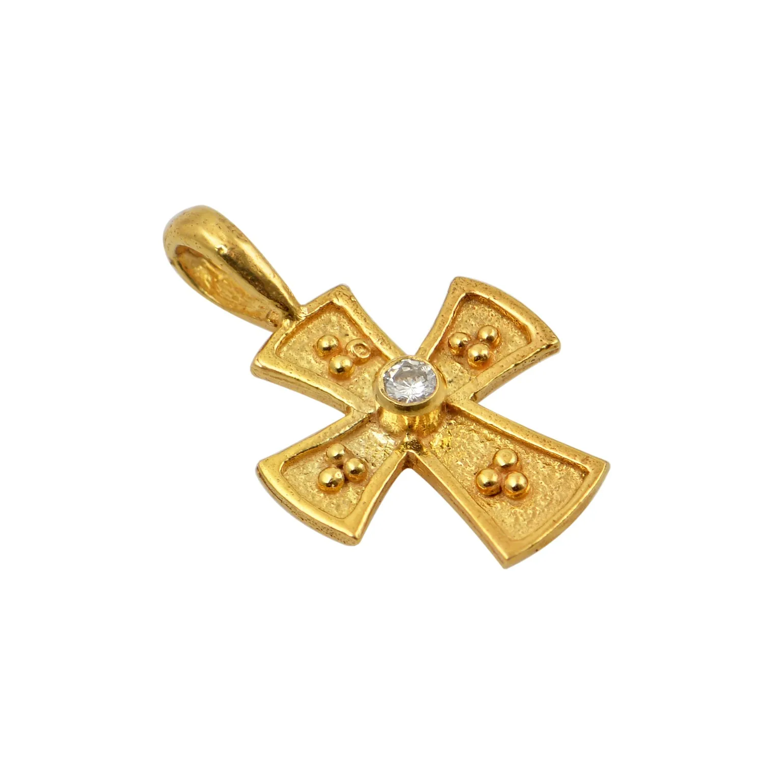 Tiny Angular Byzantine Gold Cross