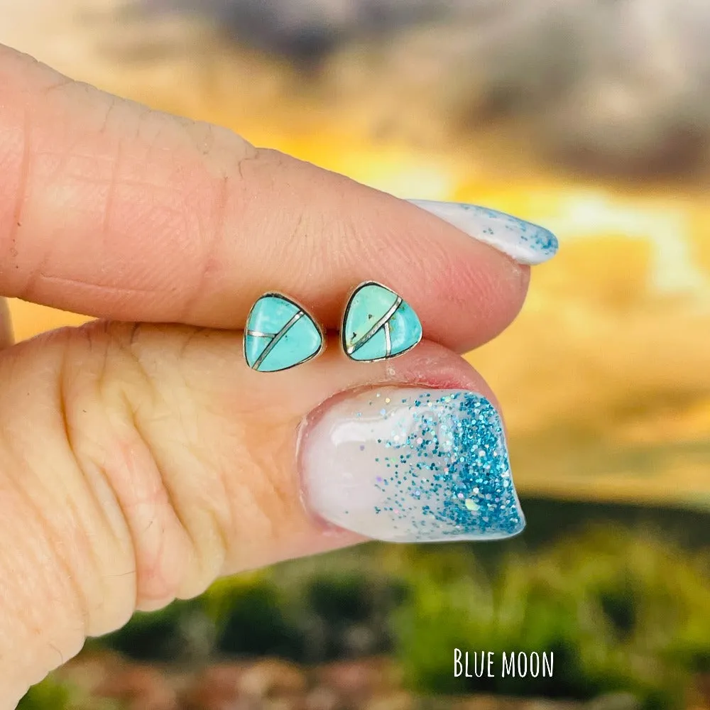 Ukiyo: Living in the Moment {small turquoise triangle earrings}