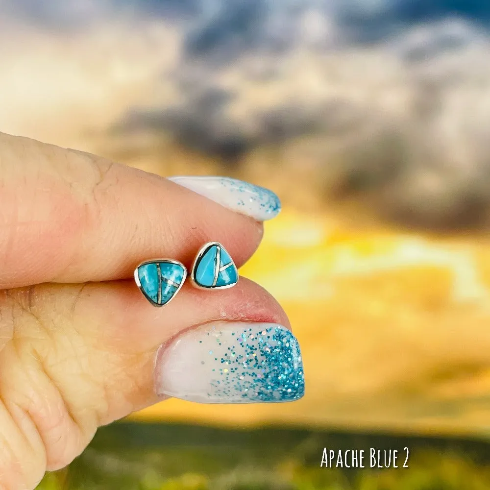 Ukiyo: Living in the Moment {small turquoise triangle earrings}