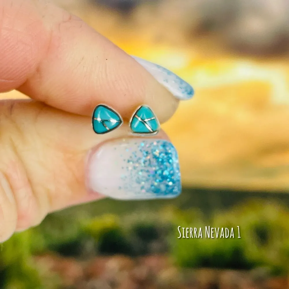 Ukiyo: Living in the Moment {small turquoise triangle earrings}