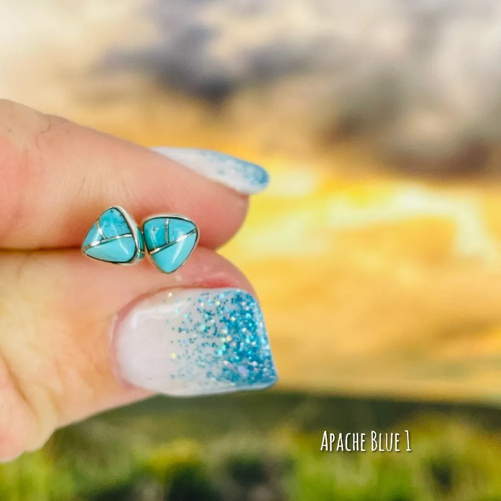 Ukiyo: Living in the Moment {small turquoise triangle earrings}