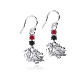 University of South Carolina Crystal Dangle Earrings - Silver