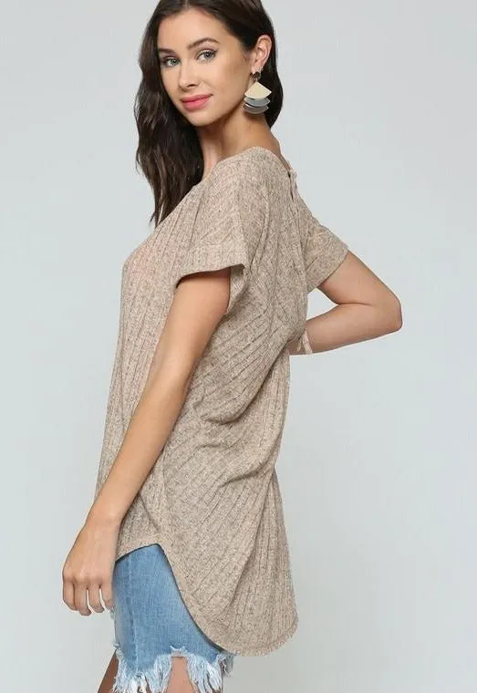 Vanessa Tie-Back Top-Taupe