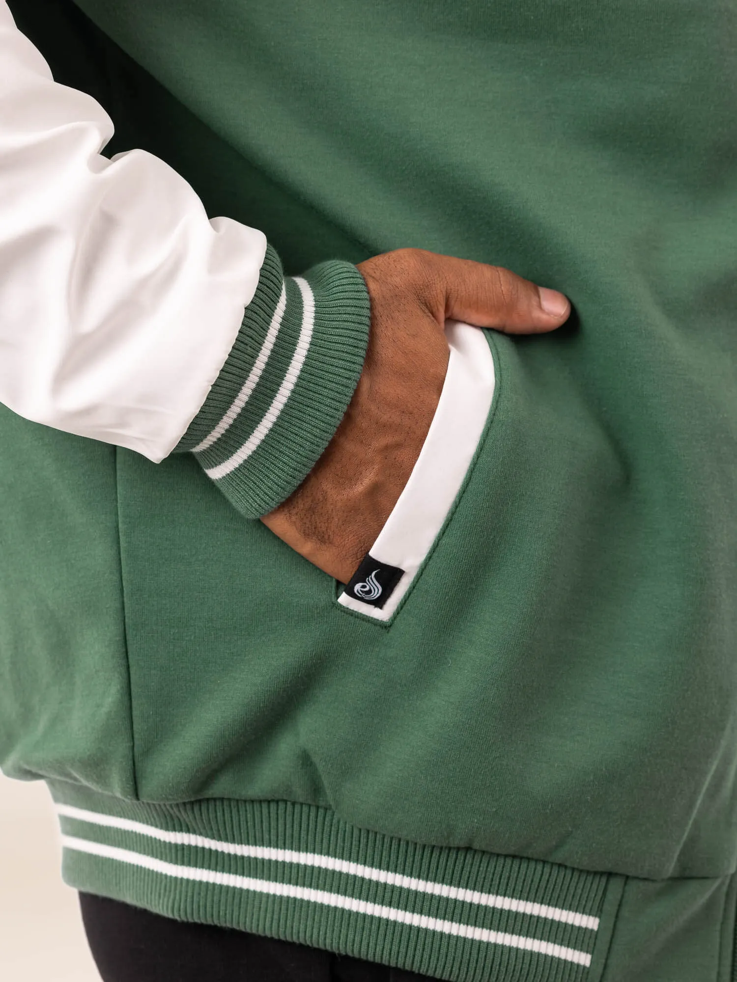 Varsity Bomber Jacket - Green/Vanilla