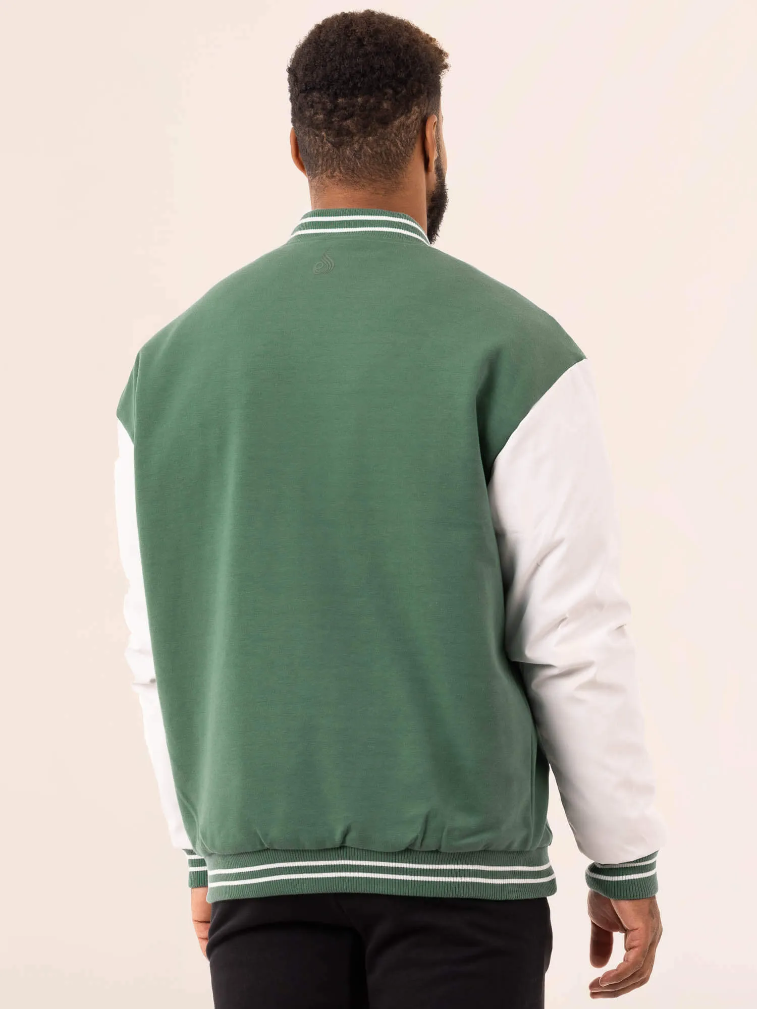 Varsity Bomber Jacket - Green/Vanilla